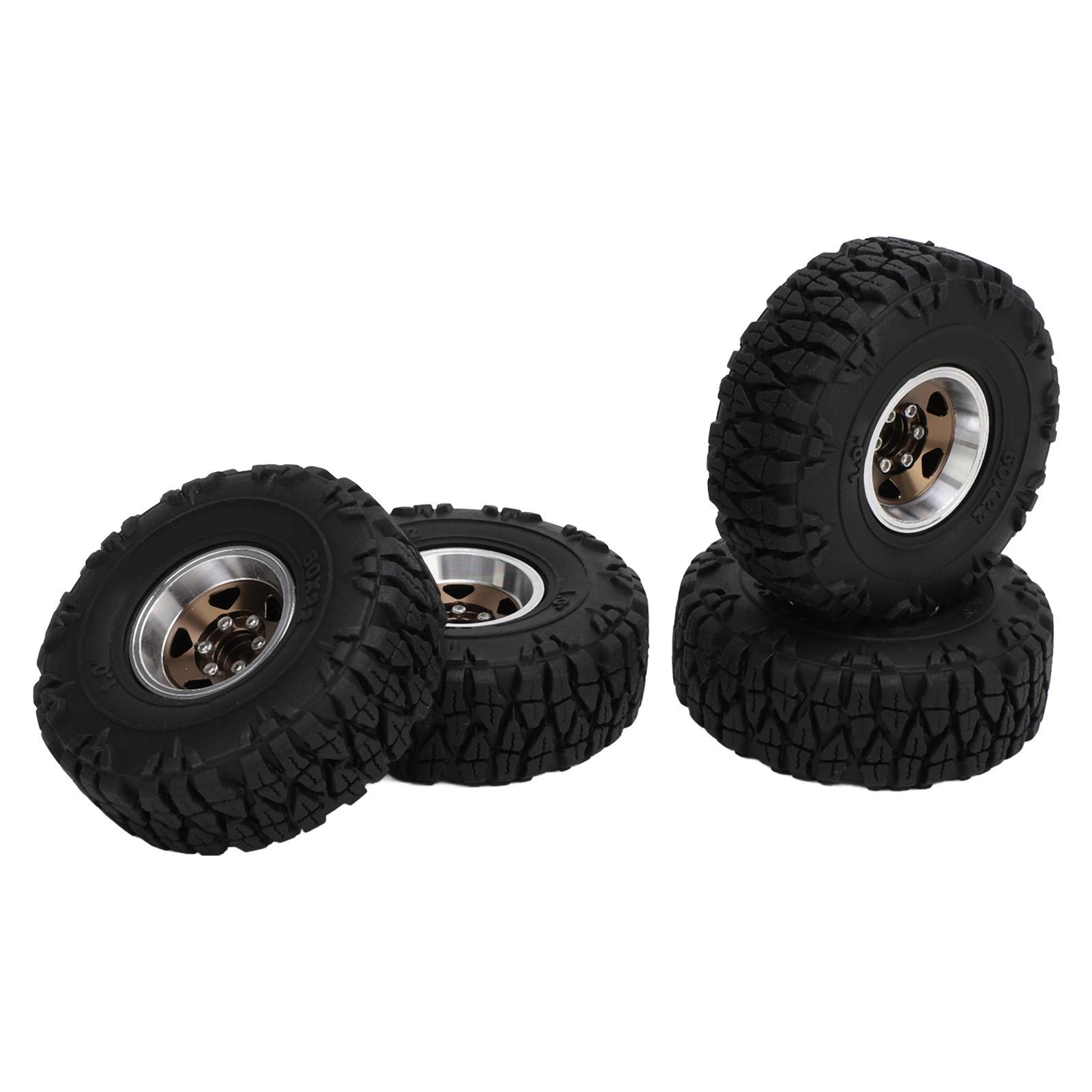 

4 шт. Набір колісних шин для радіокерованої машини 1.0 Шини для радіокерованих коліс Колісні диски для радіокерованої машини для скелелазіння 118 124 чорний