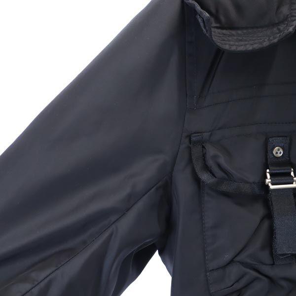 PEUTEREY Péřová bunda S černá Boa límec, kapuce Pánská Použitá