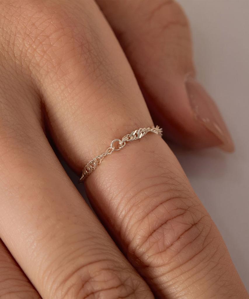 Helene Jewelry 925 Silver Tri-Chain Silver Ring (Type A)