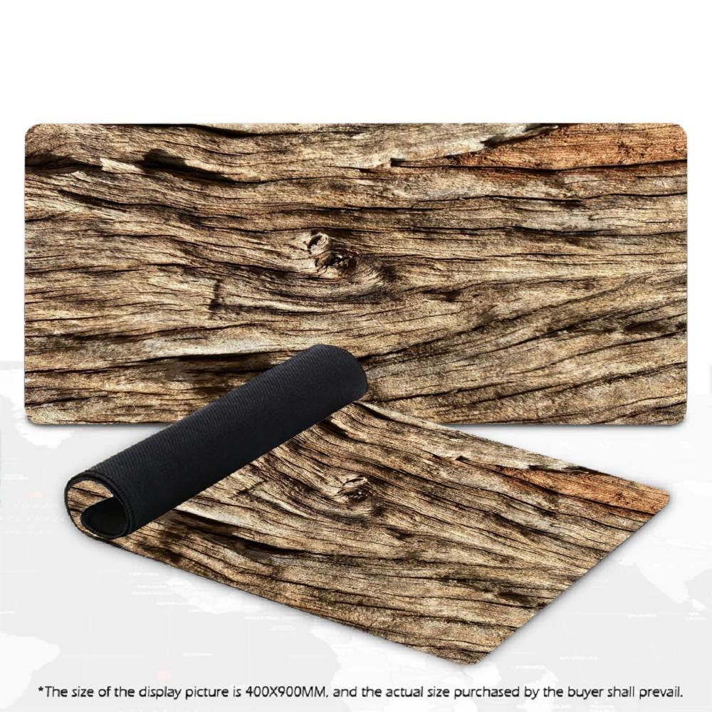 Large Retro Simulated Wooden Grain Mouse Pad XXL Minimalist Vintage Desk Mat Non-Slip Rubber Keyboard Pad For Home Desktop