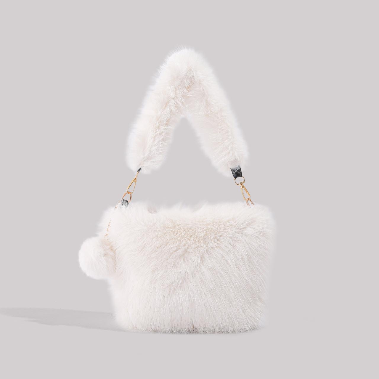 

Underarm bag feeling fluffy bag women s 2025 winter new niche fashion handbag single shoulder lazy plush bag белый