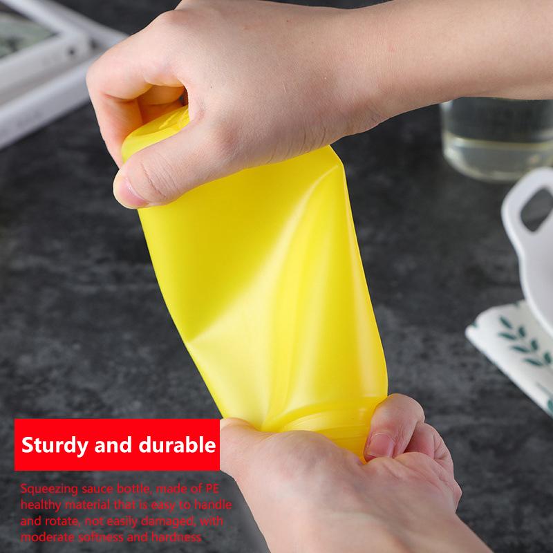 3 Holes Sauce Squeeze Sauce Bottles Condiment Dispenser With Lids Oil Bottle Kitchen Tool Seasoning Mustard Salad Storage Jar
