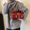 Ielgy Retro Autumn Winter All-Match Fashion Messenger Bag Ladies One-Shoulder Underarm Work Small Square Bag