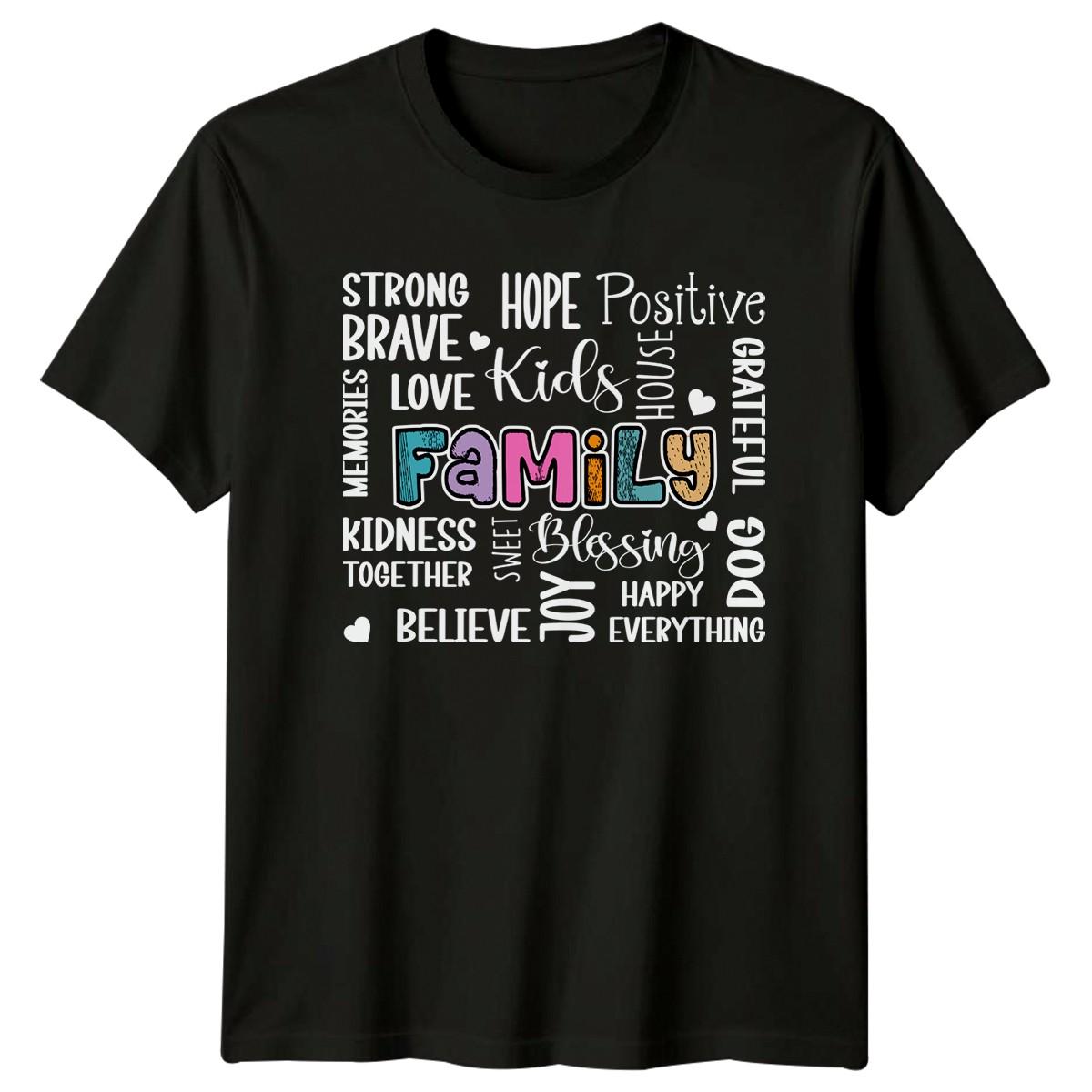 Family Love Hope Kindness Inspirational T-Shirt Word Art Relationship Christmas S