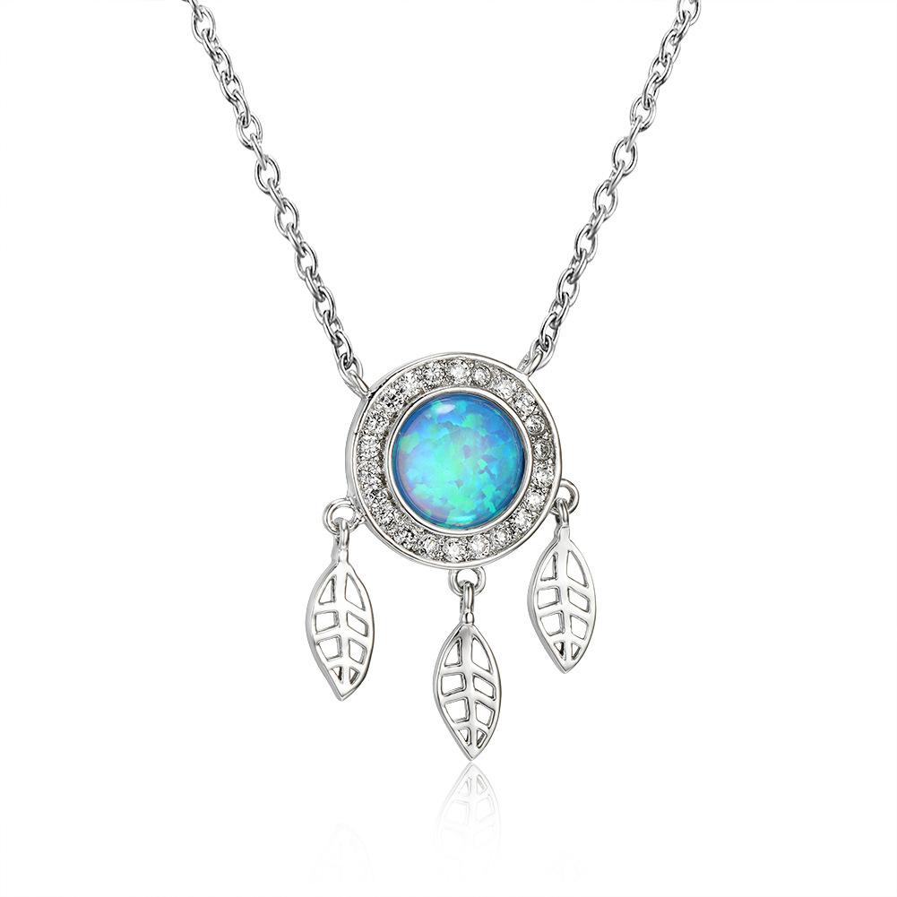 

Европейский и американский стиль легкой роскоши, женское универсальное колье с полным бриллиантом, сине-белое, круглое, с кисточкой