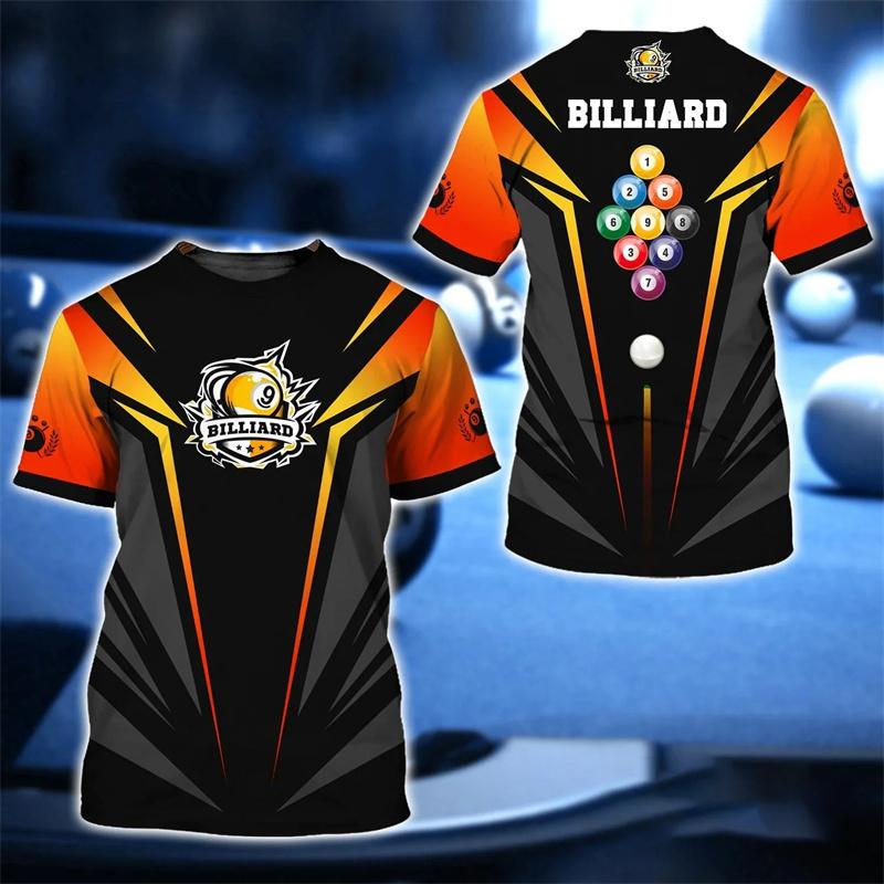 Módní kulečníkové 3D potištěné tričko pro muže, fitness trička do posilovny, dámské oblečení, streetwear, volná unisex trička, topy