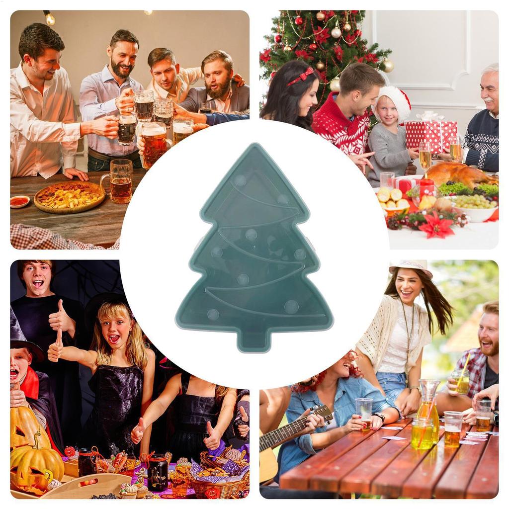 Christmas Platter Snowman Tree with Lid Christmas Platters Snack Serving Tray for Cookie Candy Dessert Cheese Fruit Charcuterie