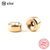 Pezzo unico 3-8mm Colore Oro Perline Rotonde Perline Distanziatrici Placcate Oro Perline Lisce a Ruota per Fai da Te Braccialetti Componenti per Gioielli