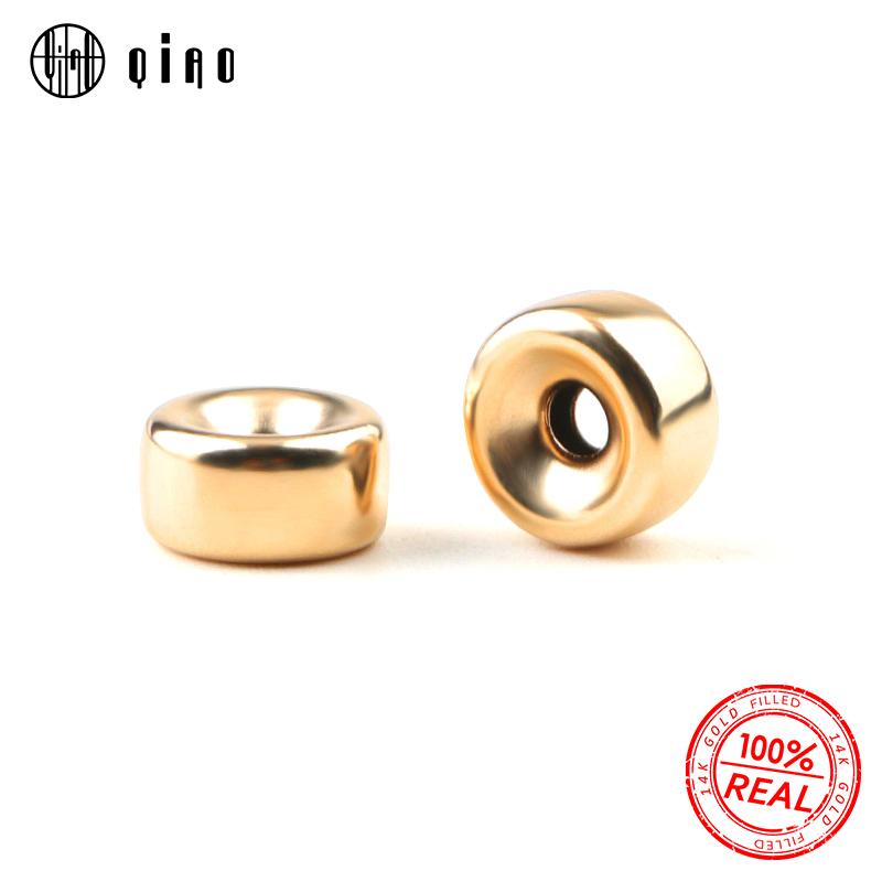 Pezzo unico 3-8mm Colore Oro Perline Rotonde Perline Distanziatrici Placcate Oro Perline Lisce a Ruota per Fai da Te Braccialetti Componenti per Gioielli
