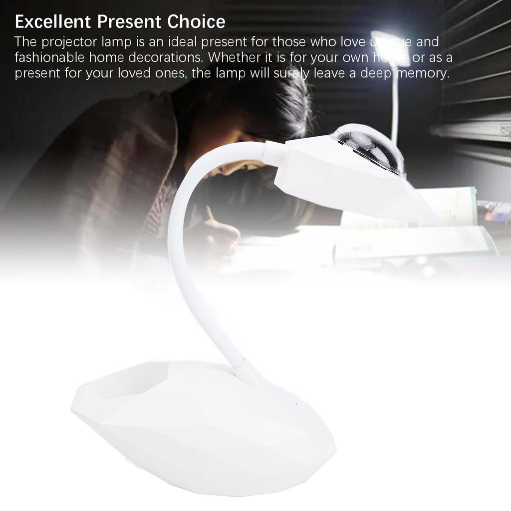 Swan Projection Desk Lamp USB Charging Night Light Eye Caring Adjustable Flexible Gooseneck Reading Lamp Decor Aesthetics for Home Office