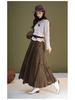 Brand Velvet A-Line Midi Skirt: Women's 2025 Autumn/Winter Elastic Waist, Slimming, Fashionable, Versatile Long Skirt