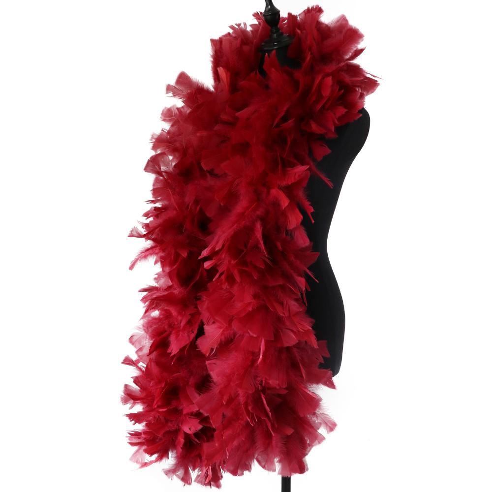DIY Beautiful Rose Fluffy Boa Natural Turkey Feather boa 2 Meters Carnival Stage Clothinng Sewing Accessory 200 grams Customized