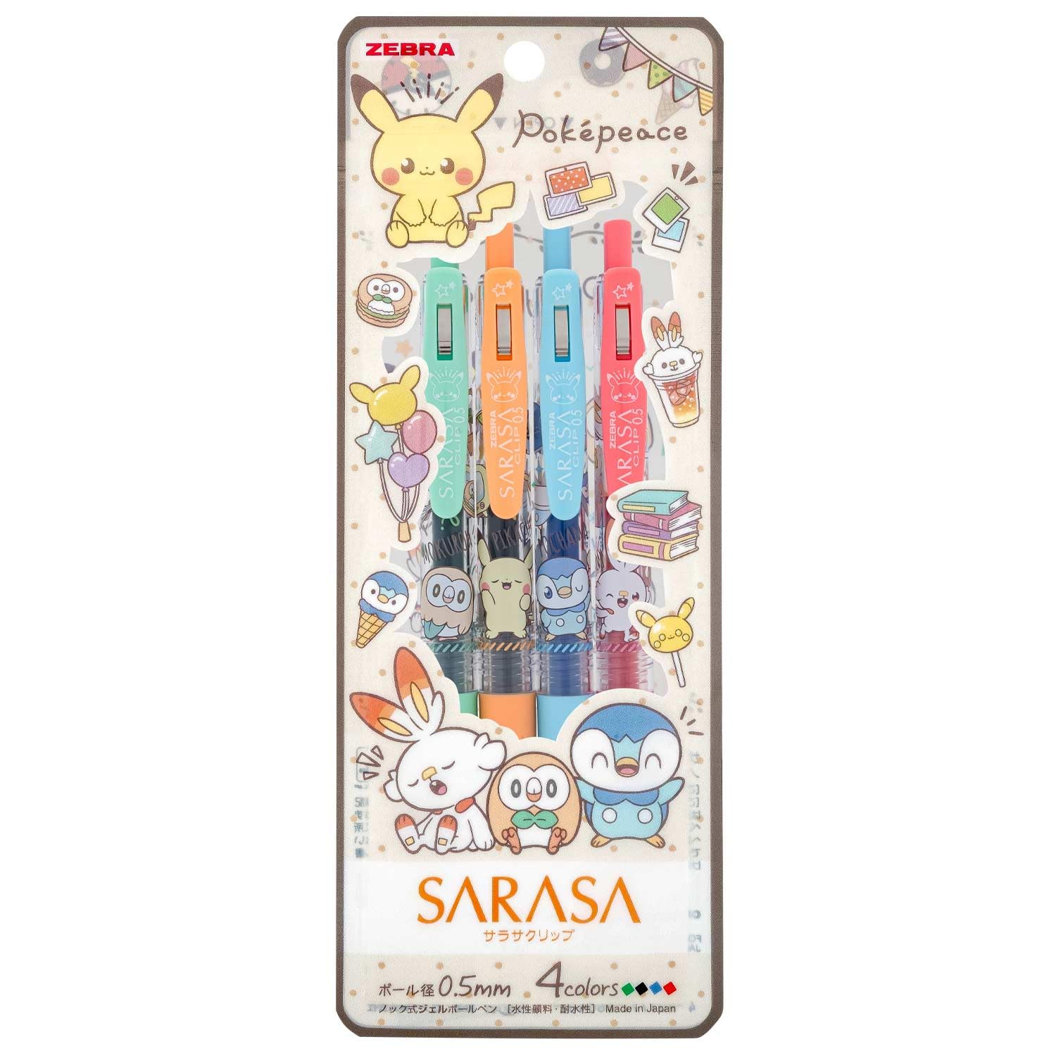 

Showa Note Pokemon Гелевая шариковая ручка Sarasa Clip Набор Poke Piece 860404001 4-цветная 0,5 мм