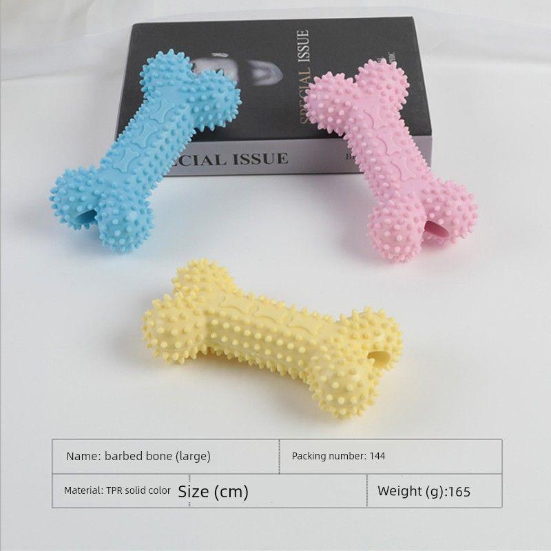 

Dog Toy Rubber Ball Puppy Teddy Bichon Molar Toy Resistant to Munchkin Soothing Chews Puppy Training Bone Pet Supplies Large barbed bones