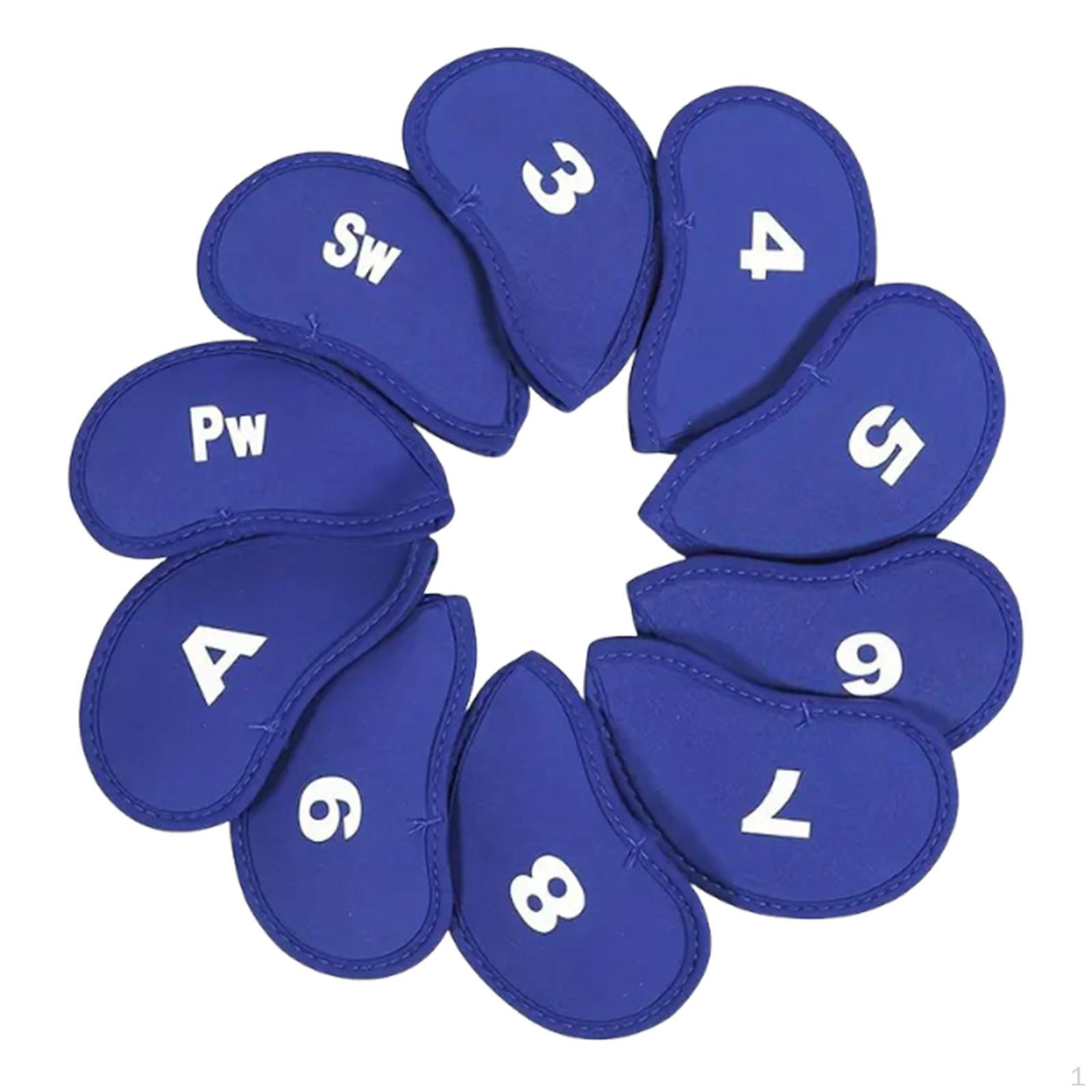 

10 неопреновых чехлов для головок гольф-клубов, универсальный размер синий