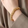 Chic Jewelry Set: Trendy Chain Necklace, Ring Buckle, and Gold-Plated Bracelet for a Cool, Versatile Style