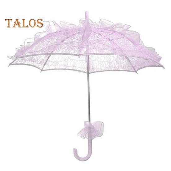 

Винтажный кружевной вышитый зонт с длинной ручкой, легкий декоративный зонт для свадебной вечеринки, танцевального представления, зонт для фотосъемки 56CM розовый