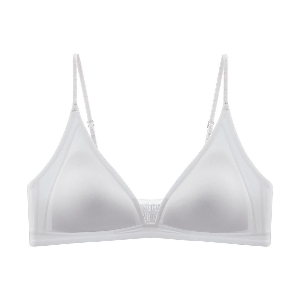 Vintage plaid women's French triangle cup underwear women's seamless big breasts show small breasts pure desire sexy top bra cover