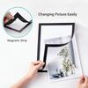 Set of 3 Magnetic Wall Frames - Self-Adhesive, Vertical Photo & Document Display, Matte B/W