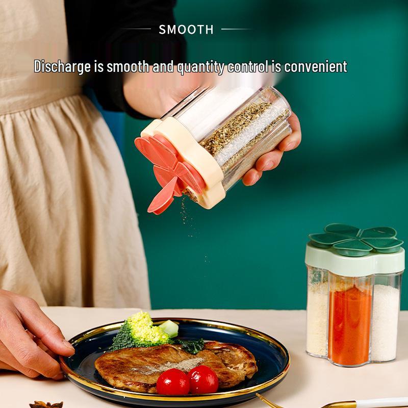 5-in-1 Airtight Seasoning Jar with Labels – Moisture-Proof Flip-Top for Home & BBQ Use.
