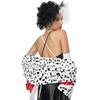 Cruella Costume for Women Halloween Dalmatian Cape Wig Chain Cami Dress Set Black White,One size fits all