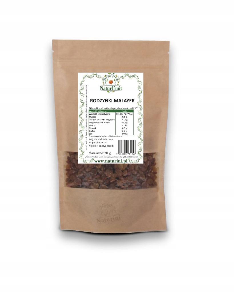 Malayar Raisins, Light Premium 200G Naturini
