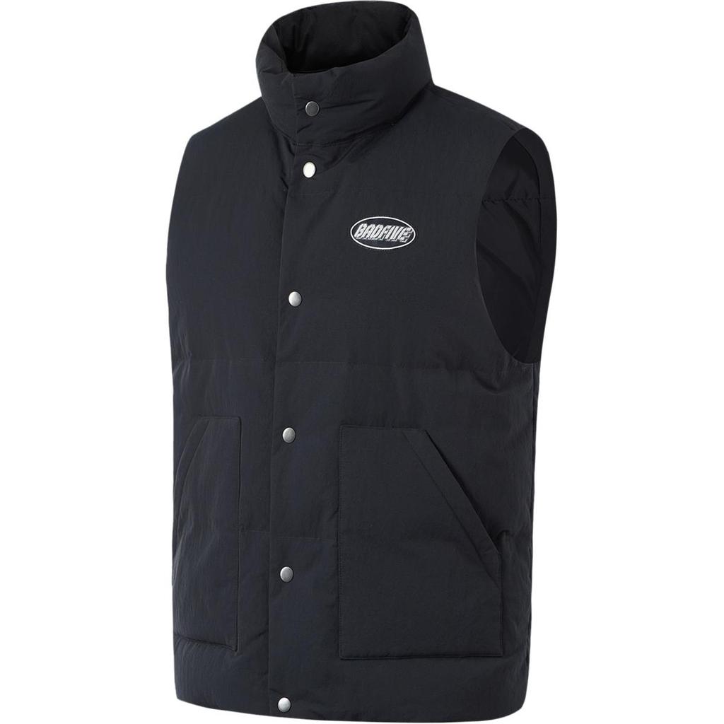 Li-Ning Anti-Water Comfortable Versatile Casual Stand Collar Letter Print Simple Winter Vest Men vests Black AMRU013-1