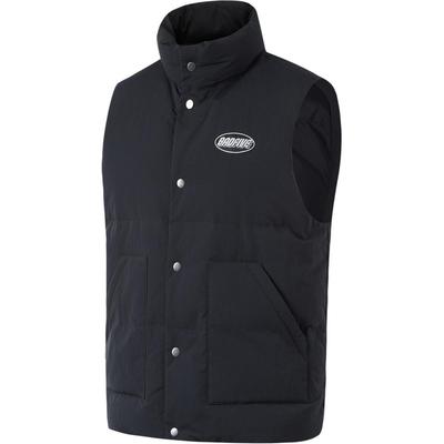 Αντιανεμικό Άνετο Ευέλικτο Καθημερινό Όρθιος Γιακάς Μοτίβο Γράμματος Απλό Χειμερινό Γιλέκο Ανδρικό γιλέκο Μαύρο AMRU013-1