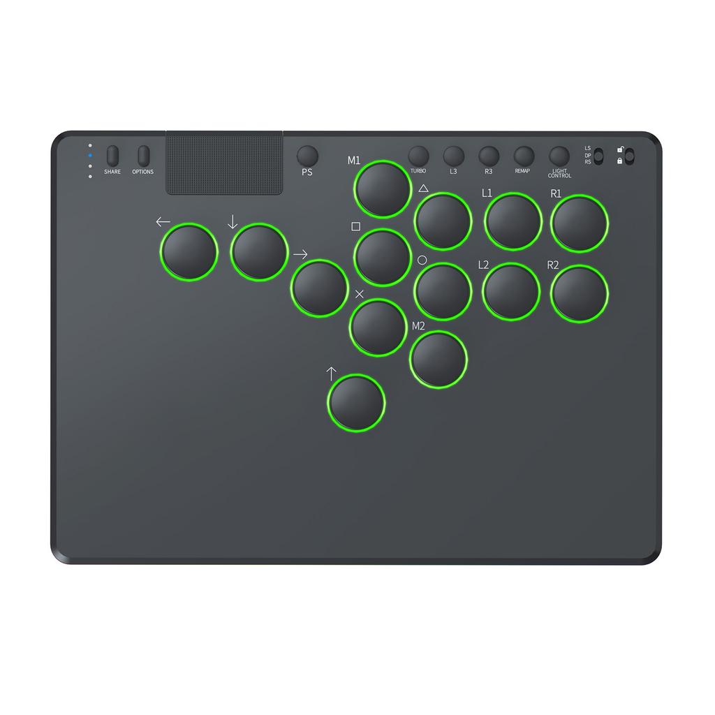 14 Keys All-Button Arcade Controller Supports Hot Swap Black Fighting Game Keyboard for Switch/PlayStation 4/PC Gaming