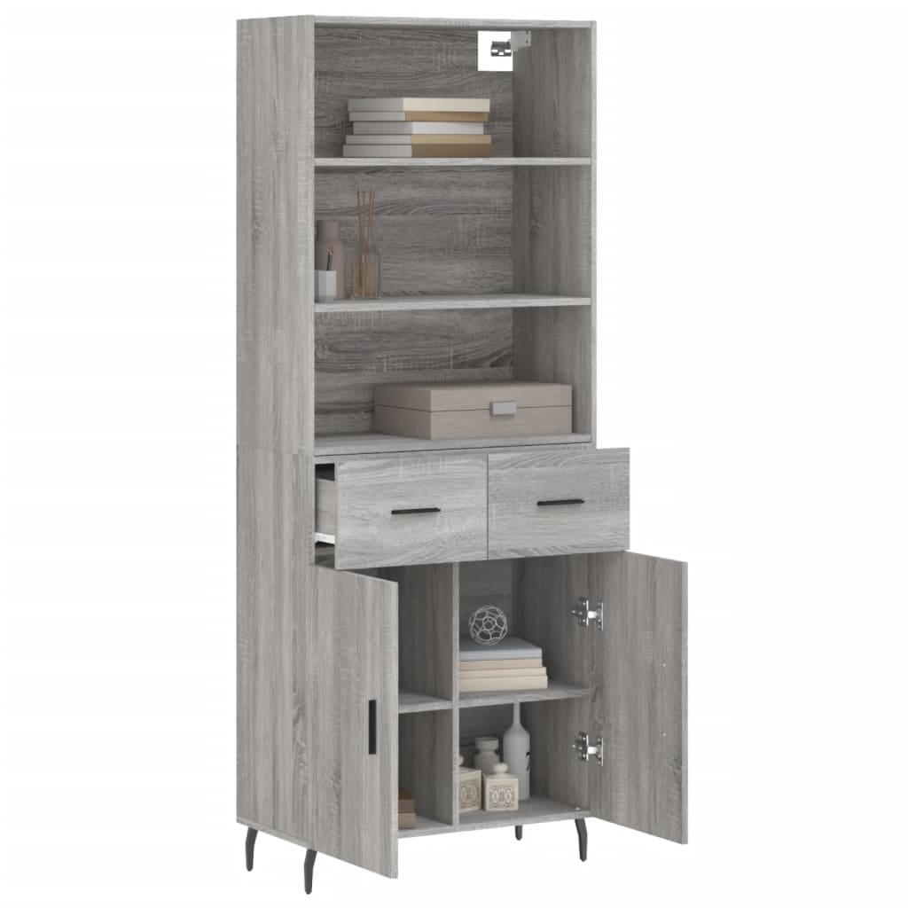 Highboard Gray Sonoma 69.5 x 34 x 180 cm Particleboard