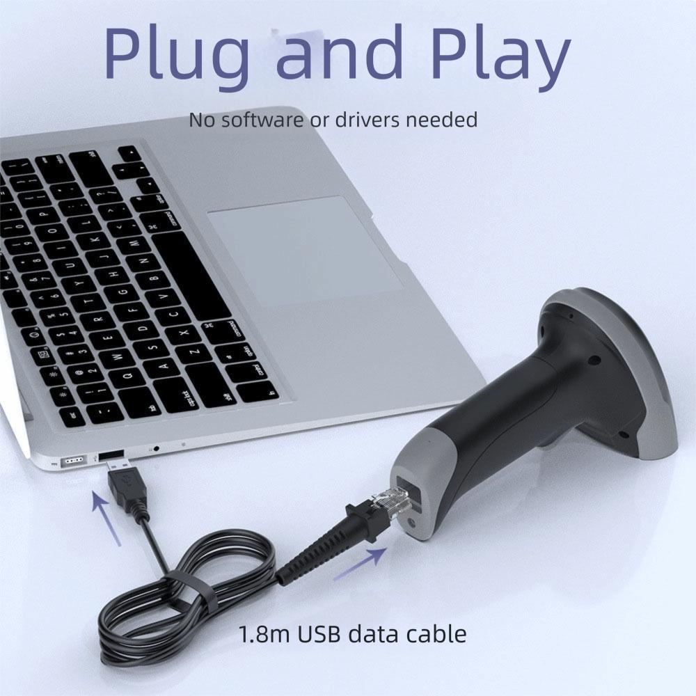 1.8Meter Data Cable 2D Barcode Scanner Omni-directional QR Bar Code Reader  Market