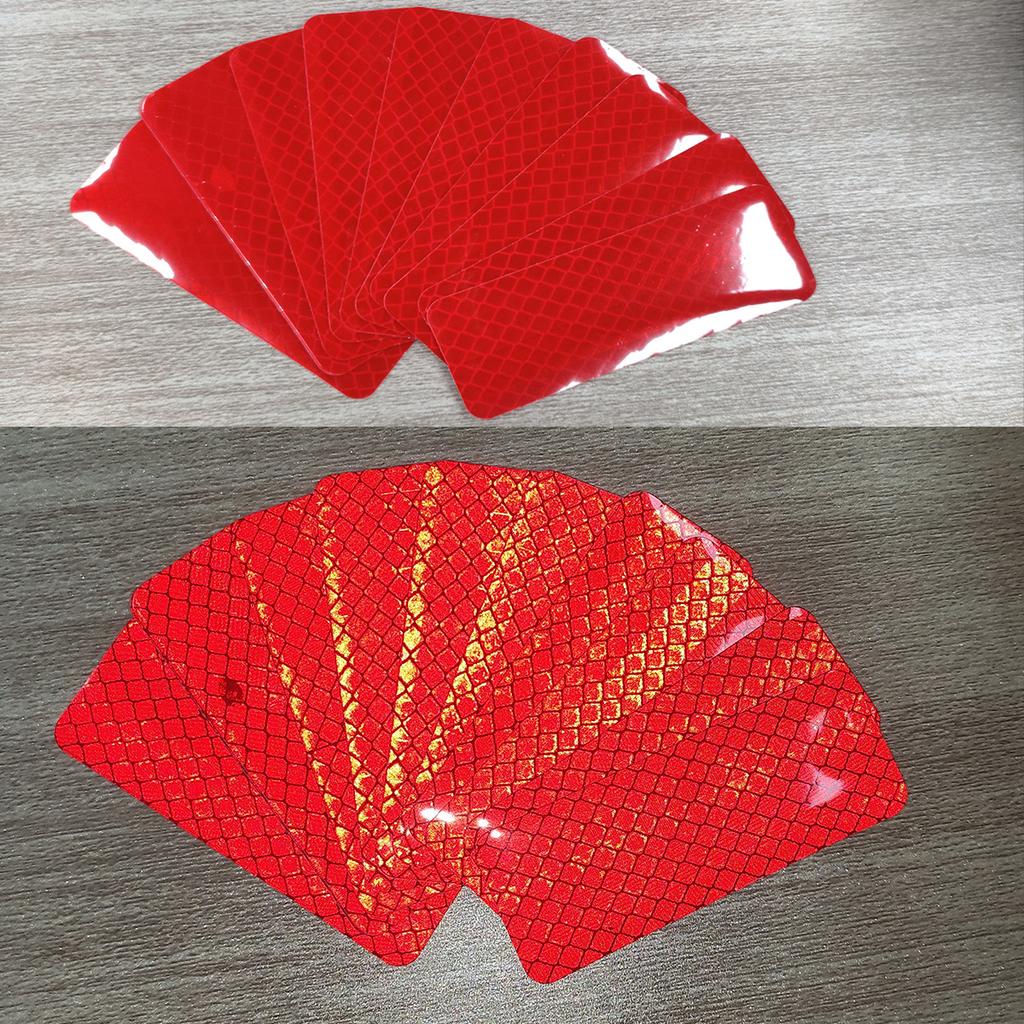 10pcs Car Bumper Reflective Stickers 3x8cm Reflective Warning Strip Tape Safety Secure Reflector Decals for Enhanced Visibility