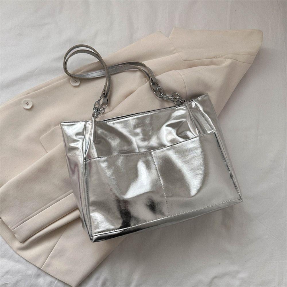 Pure Color PU Leather Tote Bag Multi-position Women Handbag Retro Simple Shoulder Bag Outdoor