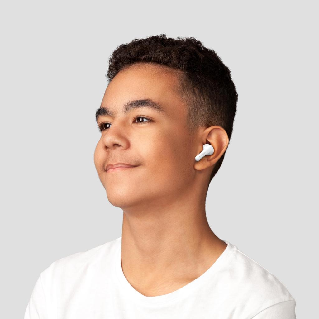 Belkin SOUNDFORM Rhythm True Wireless Earbuds Bluetooth 5.3 5.8mm Drivers 30H Playback Call Noise Reduction Fast Charging IPX4 White AUC012btWH