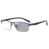 Stylish Reading Single Blue Light Photochromic Senior UV B1662 [FEISEDY] Men's Glasses, Vision, Blocking, Lenses, Glasses, Sunglasses, Half-Rim,