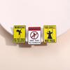 Warning Signs Enamel Pins Witch Dragon Piranha Punk You Shall Not Pass Brooches Backpack Lapel Badges Jewelry Gift
