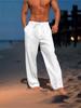 2025 Men's Linen Summer Beach Pants: Solid Color, Comfortable, Breathable, Casual