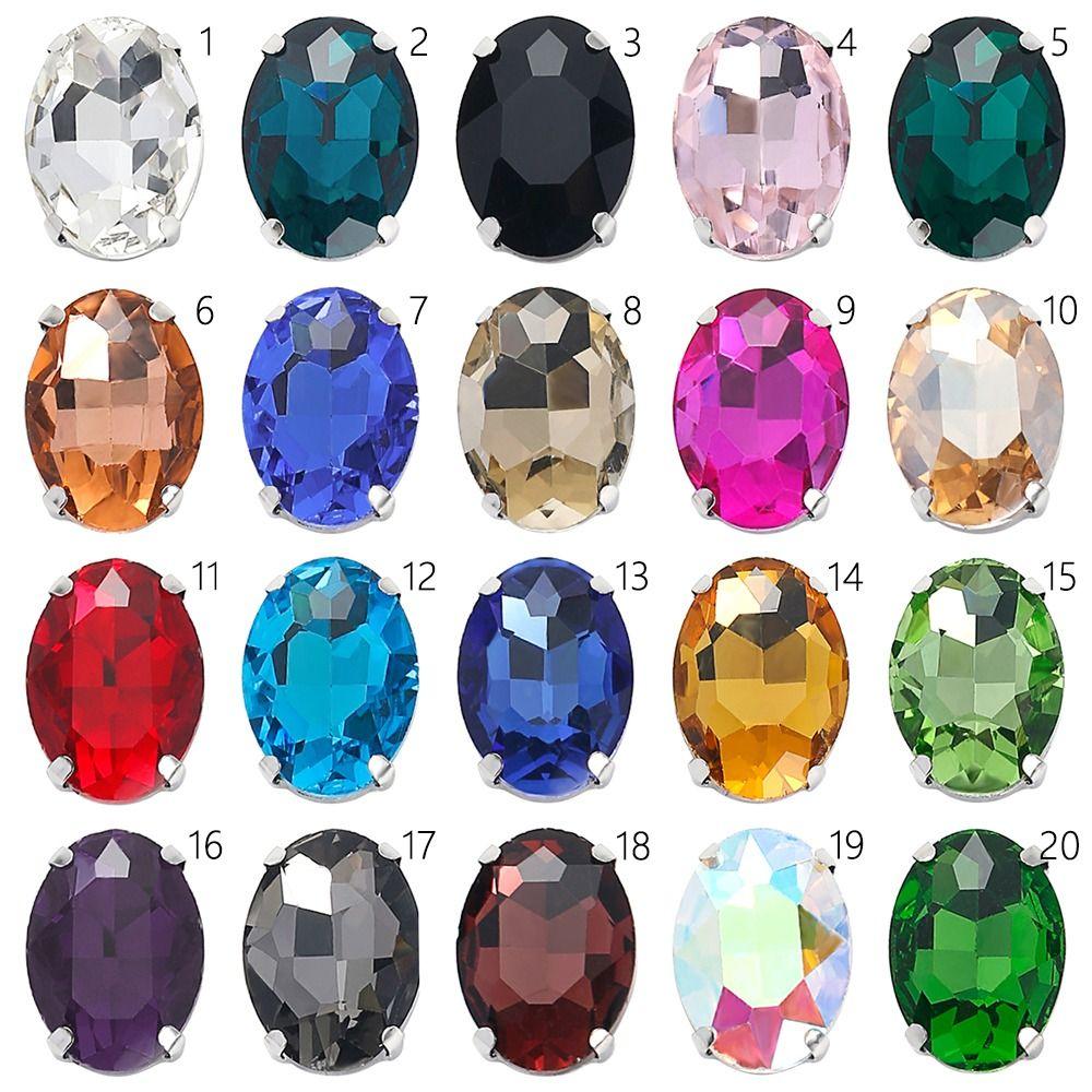 50Pcs/Pack With Silver Claw Glitter Sewing Rhinestones Sew On Diamond Beads Ornament  For Needlework