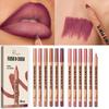 6Pcs Lipliner Pen Set Makeup Sexy Red Matte Contour Tint Lipstick Pen Waterproof Long Lasting Non-stick Cup Lip Liner Cosmetics
