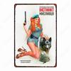 Russian Text Vintage Poster Girls Metal Tin Sign Home Bar Decor