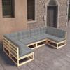 Day and Night - Day and Night Garden Furniture Set 6 Pieces and Cushions Solid Pine Wood