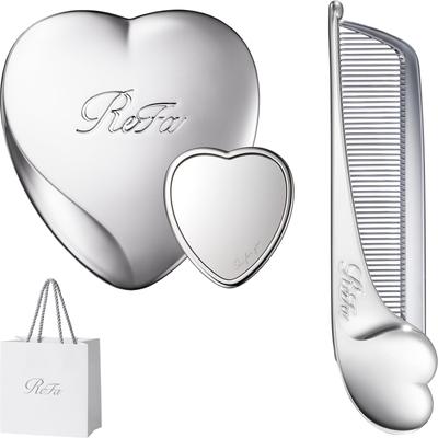 ReFa HEART MIRROR & HEART Comb Aira Set Silver Compact Mirror Hair Comb Portable Beauty Set