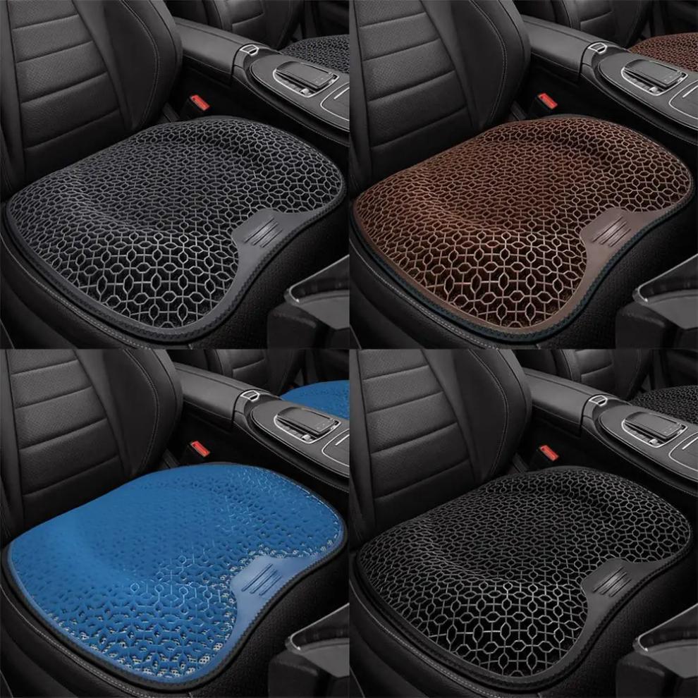 Car Seat Cushion  Summer Lumbar Support Honeycomb Gel Ice Thread Seat Backrest Ventilation Breathable Car Cushion Accessories