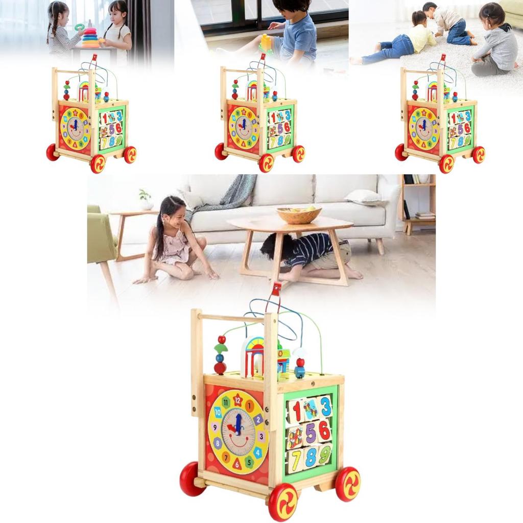 Wooden Childrens Learning Walker With Multifunction For Early Development