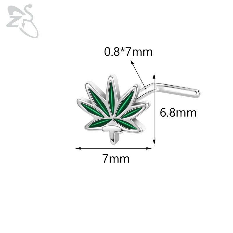 

ZS 1 шт. симпатичный пирсинг для носа с кристаллами CZ 20 г L-образный из нержавеющей стали в форме панка черного цвета, пирсинг ноздри в виде паука и летучей мыши Style 9-Silver