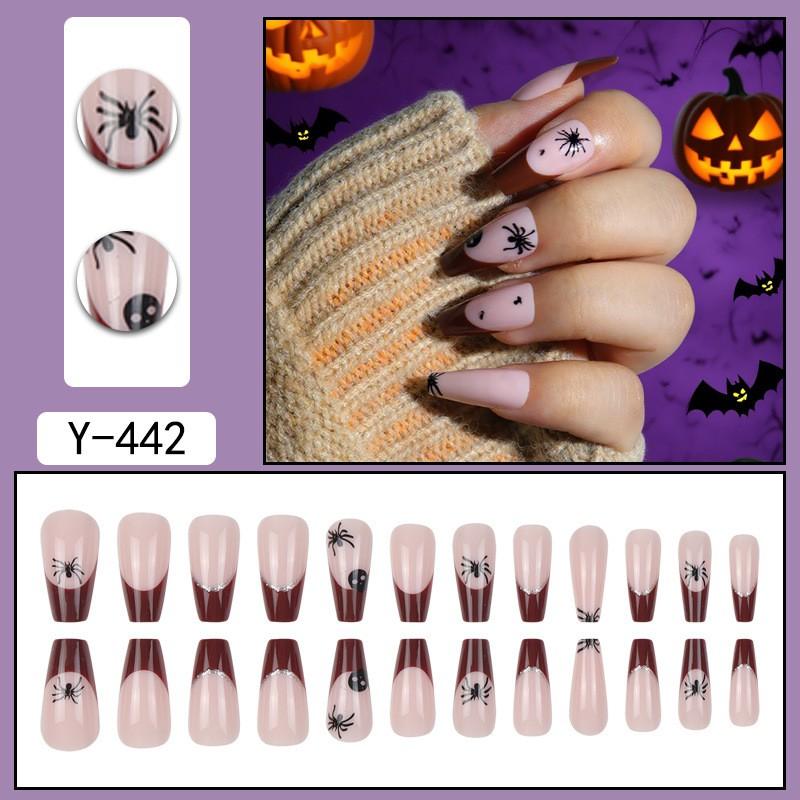 Short Press-On Nails Set With Floral Design Minimalist False Women Wearable Nail Tips In Multiple Colors