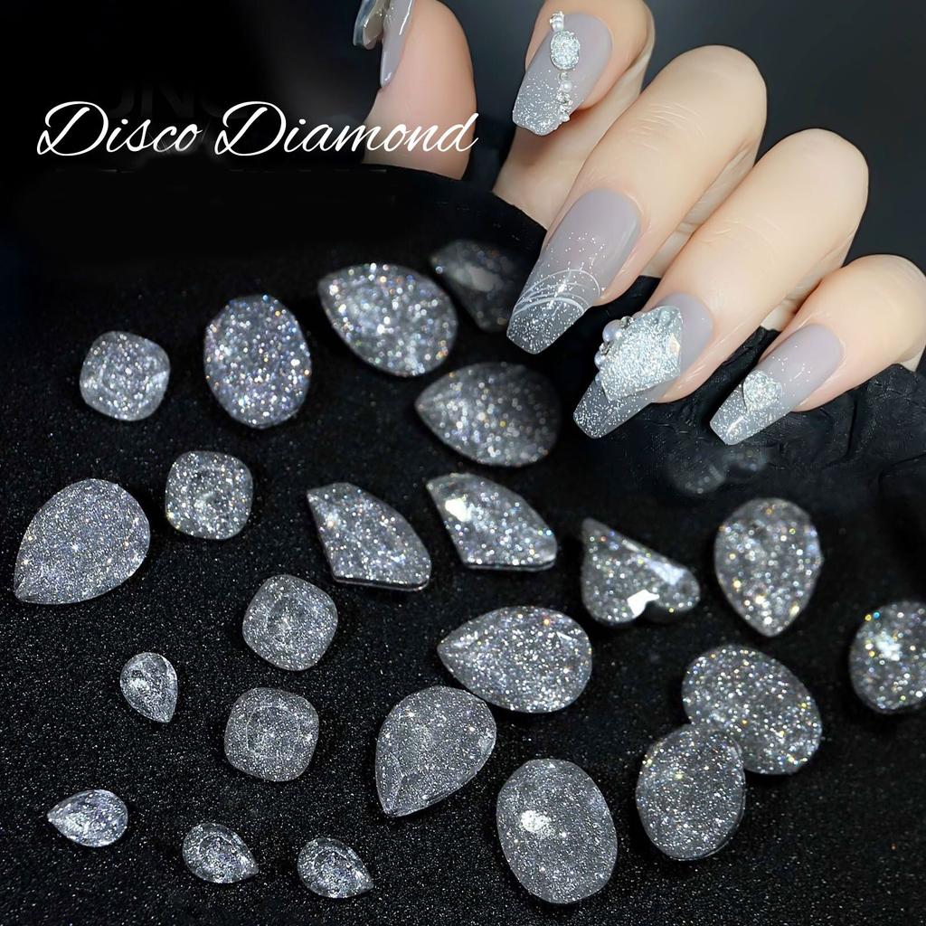 1 Pack Super Shiny Disco Diamond Silver Reflective Rhinestone Gems Nail Jewelry Nail Art Decoration