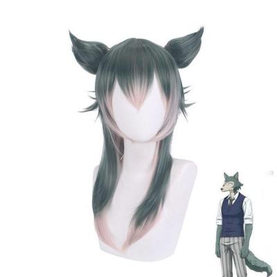 Anime 60CM Wolf Wigs BEASTARS Legoshi Wig With Ears Cosplay Costume Men Women Heat Resistant Synthetic Hair