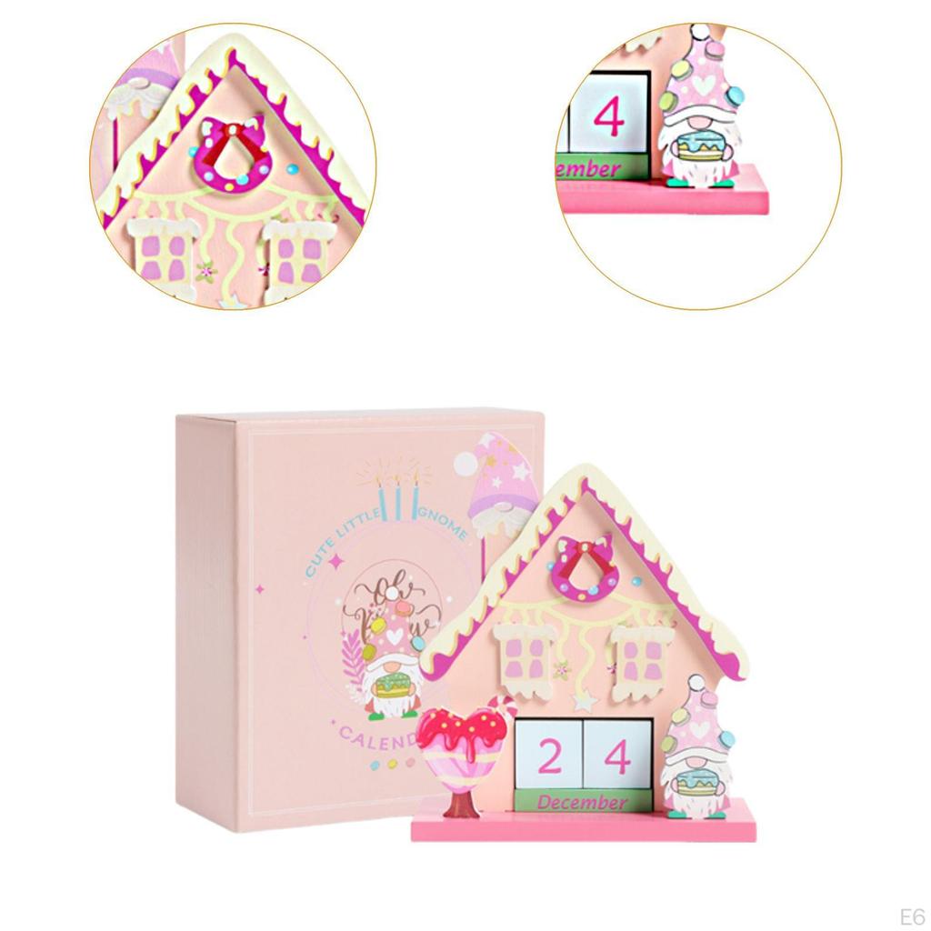 Adventskalender aus Holz Festliche Dekoration Schreibtischornament Tischdekoration für die Familie