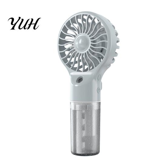 Small Desktop Fan Misting Handheld with 4 Speeds Settings Portable Mist Spray Mini Summer Cooling USB Rechargeable Travel Outdoor Personal серый